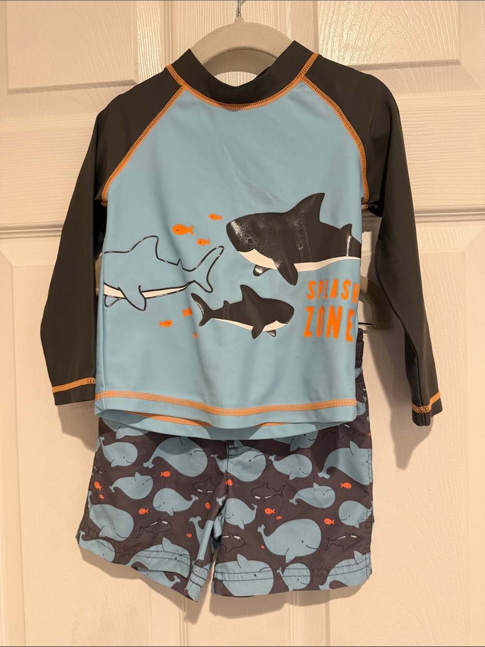 Simple Joys by Carter’s Toddler Shark Rash Guard Swim Set 24M Whale Swim Trunks